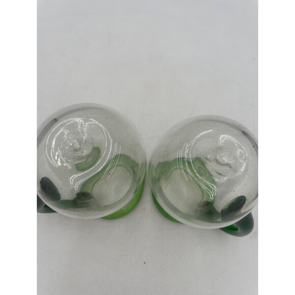 Vintage Mexican Hand Blown Pitcher Recycled Glass w Tequila Green Trim - Picture 5 of 6